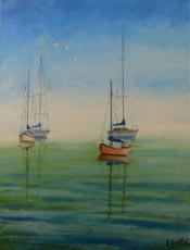 Sailboats in the Fog